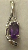 xxM1328M 14k white gold amethyst diamond earringsTakst - valuation N.Kr. 5000